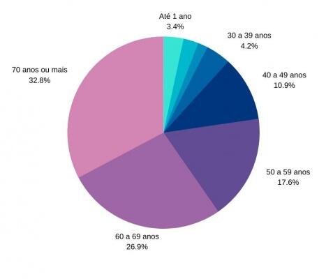 Dados das vítimas por faixa etária (Gráfico: FolhaBV)