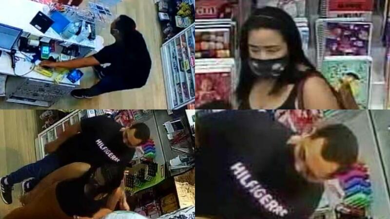 Circuito interno da loja conta com 12 câmeras e capturou toda a ação criminosa do casal - Foto: Reprodução