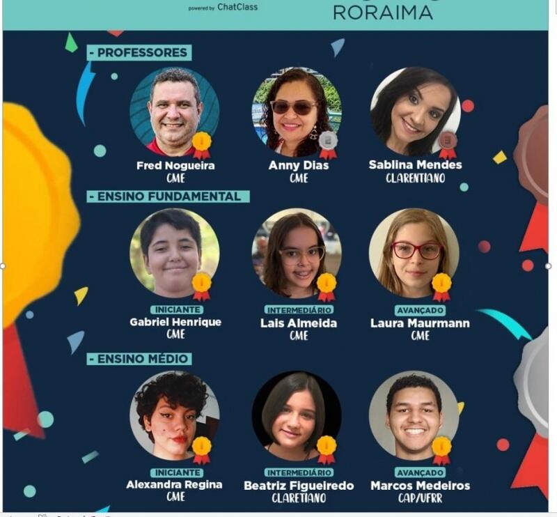 Os premiados na categoria estadual da Olimpíada de Inglês (Foto: Divulgação)