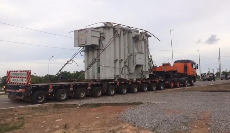 Transformador chegando na Subestação Macapá (Foto: Reprodução)