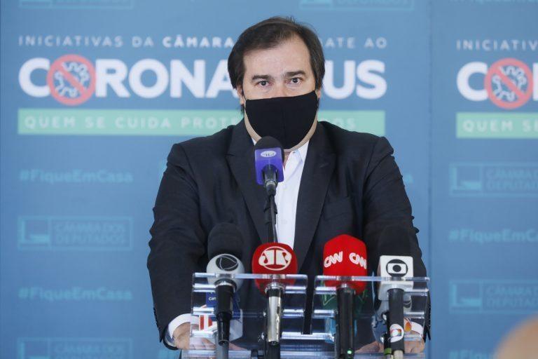 Rodrigo Maia defendeu a possibilidade de os deputados do grupo de risco votarem remotamente. Ele também queria que a eleição fosse realizada no dia 2 (Foto: Najara Araújo/Câmara dos Deputados)