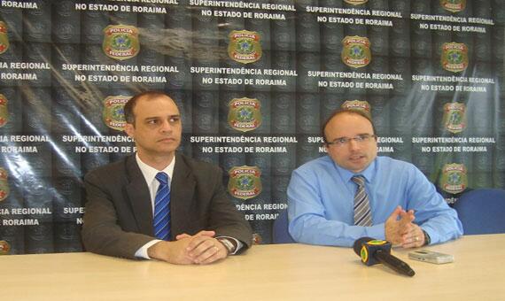 Corregedor da PF, Agostin Gomes Cascardo, e o delegado Alan Robson (Foto: Ribamar Rocha)
