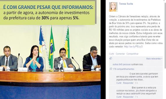 Na imagem compartilhada nas redes sociais pela prefeita, aparecem os antigos membros da Mesa Diretora da Câmara (Foto: Reprodução/Facebook)