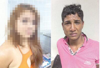 Samuel Magalhães e F.N. foram presos com a moto roubada (Foto: Divulgação)