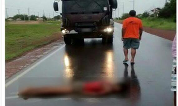 Menina de 13 anos estava deitada no asfalto da RR-205 quando foi encontrada (Foto: Divulgação)