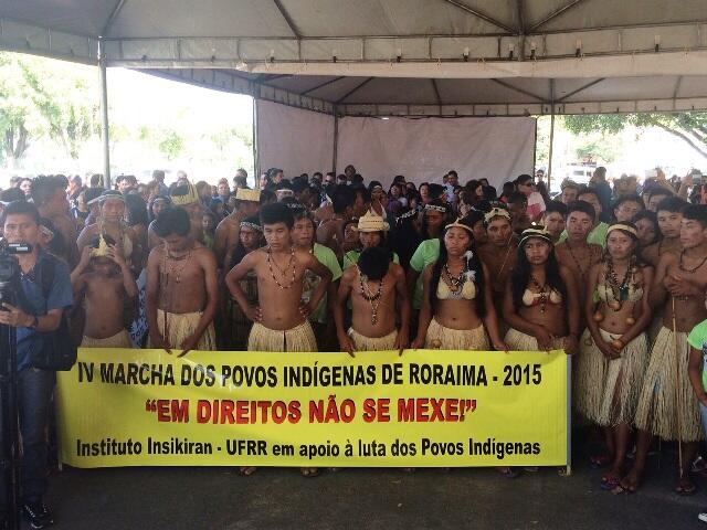Durante o evento também foi realizada a 4ª Marcha dos Povos Indígenas de Roraima, tendo como pauta a educação (Foto: Rodrigo Sales)
