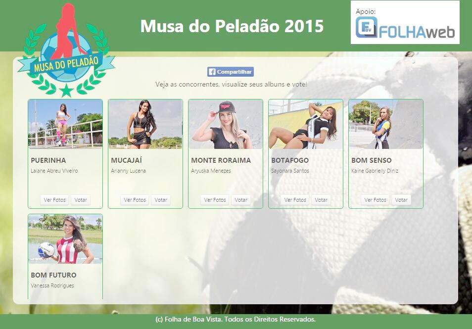 Álbuns das candidatas podem ser acessados na internet (Foto: Reprodução/Site Folha BV)