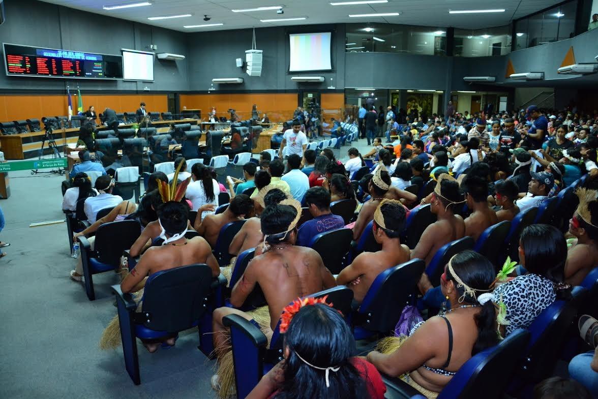 A votação foi na sessão de hoje (1º), na Assembleia Legislativa, onde vários professores indígenas acompanharam as discussões (Foto: Supcom/ALE)