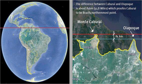 Publicações estrangeiras já relatam que o monte Caburaí fica a 85Km acima do Oiapoque (Foto: Rodrigo Sales)