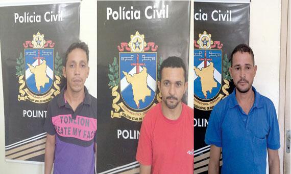 Disraelli Soares, Rudson Gomes e Sandro Roberto Furtado já estão no sistema prisional, à disposição da Justiça (Foto: Divulgação)