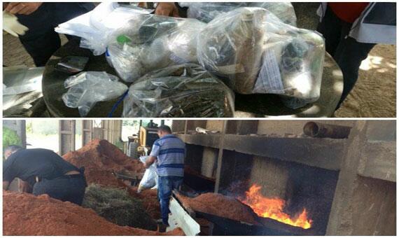Drogas foram queimadas em um forno industrial após decisão judicial (Foto: Divulgação)