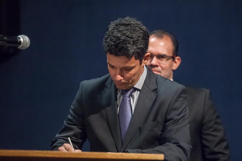 Procurador Fábio Brito Sanches durante a posse (Foto: Divulgação/PGR)