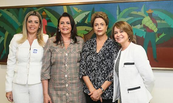 Da audiência da governadora Suely Campos com a presidente Dilma, participaram a chefe do Gabinete Civil, Danielle Campos, e a senadora Ângela Portela (Foto: Roberto Stuckert Filho/PR)
