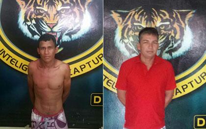 Wilson Lopes (sem camisa) e Waldeney Cabral foram recapturados em bairros da zona Oeste (Foto: Divulgação)