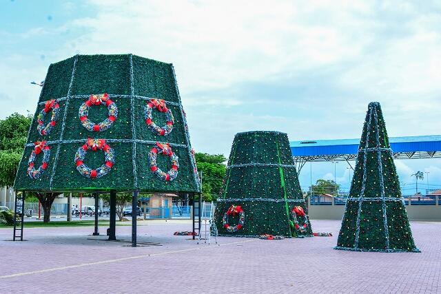 Árvores já começaram a ser montadas (Foto: Divulgação/PMBV)