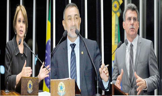 Ângela Portela, Telmário Mota e Romero Jucá são os representantes de Roraima no Senado (Fotos: Divulgação)