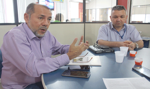 Ademir Passarinho, coordenador do ZEE e Alysson Macedo, diretor presidente do Iteraima (Foto: Diane Sampaio)