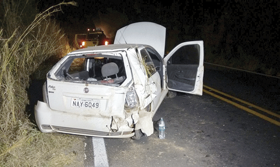 Capotamento ocorreu no Km 35 da BR-401 na noite de quarta-feira (Foto: Divulgação)