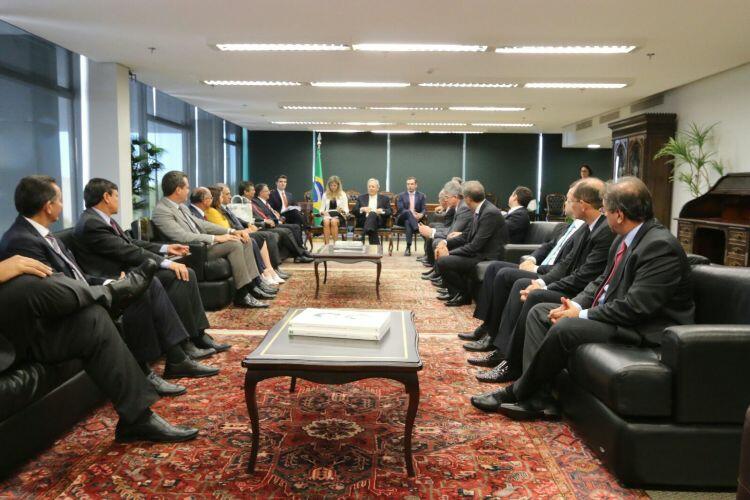 A governadora se reuniu também com o presidente do STF, ministro Ricardo Lewandowisk (Foto: Pedro Barbosa)