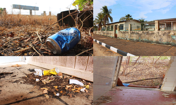 Movimento de usuários de droga é constante nos prédios abandonados (Foto: Diane Sampaio)