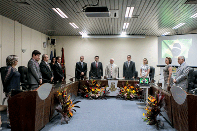 Autoridades de outros poderes constituídos participaram da solenidade, ontem pela manhã (Foto: Divulgação)