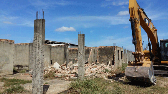 As instalações inacabadas darão lugar a um espaço de convivência para os presos (Foto:Secom/RR)