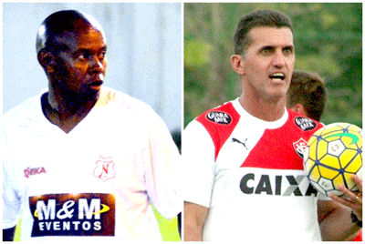 Os técnicos Antonino Moreira (esquerda), do Náutico, e Vagner Mancini, do Vitória (Foto: Lucas Luckezie/Montagem)