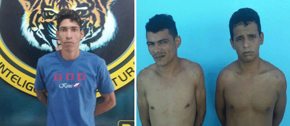 Ezequiel da Silva Rodrigues, o “Tuiuiu”; Maycon Lima Nunes, "Boca de Catraca"; e Thiago Henrique Silva Sousa, o "Pé de Pano" (Fotos: Divulgação)