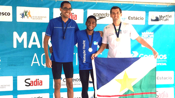 Nadador Flávio Monteiro leva a bandeira de Roraima para mais um pódio da categoria Sênior na Copa Brasil de Maratonas Aquáticas (Foto: Divulgação)