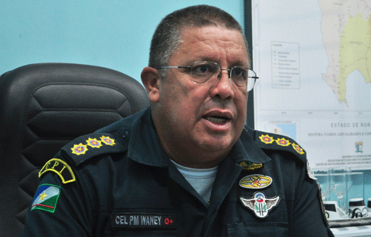 Comandante de Policiamento do Interior, coronel Waney Vieira: “Estamos trazendo a comunidade para o lado da polícia, utilizando 98% das pessoas de boa índole” (Foto: Thirza Perim)