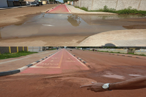 Vários pontos de ciclovias com irregularidades na construção foram catalogados no relatório (Foto: Emanoel Ferreira)