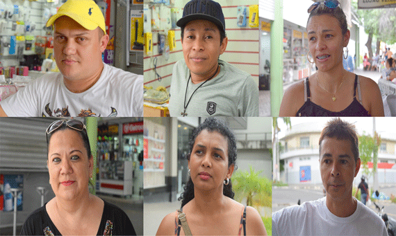Os comerciantes Everaldo Portela e José Rodrigo, a estudante Patrícia Freire, a vendedora Daniely Chã, a farmacêutica Rosilane Reis e o professor Edilson Souza deram as suas opiniões à Folha (Foto: Diane Sampaio)
