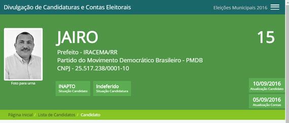 Candidato afirmou que vai recorrer do indeferimento e deve permanecer na disputa (Foto: Divulgação)