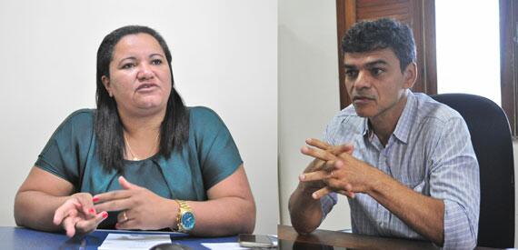 Coordenador da comissão do programa Mais Médicos da Sesau, Ipojucan Carneiro, e a superintendente de Atenção Básica da SMSA, Érika Carvalho (Foto: Thirza Perim)