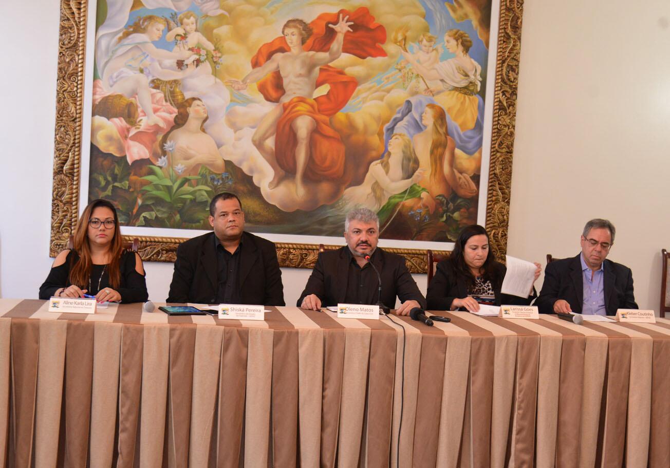 Secretário da Sefaz, Shiská Palamitshchece, apresenta agenda de atividades do Confaz em coletiva de imprensa (Foto: Divulgação)