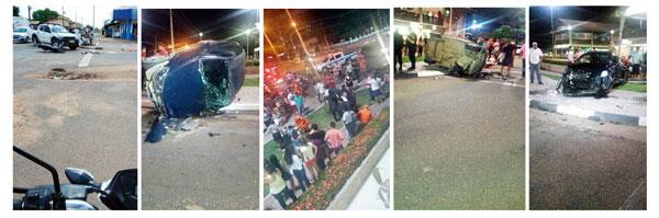 Acidente mais grave aconteceu no principal cruzamento, na Praça das Águas (Fotos: Divulgação)