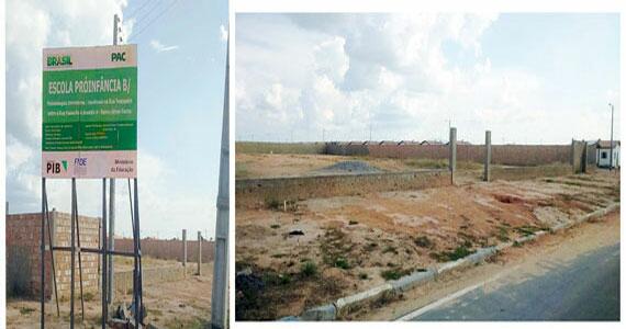Obra inacabada da creche fica na rua Tepequém, no Conjunto Pérolas do Rio Branco (Foto: Wenderson Jesus)
