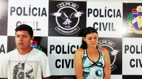 Kaylla Layandra dos Santos Carvalho e Rodrigo Barbosa Batista foram presos em flagrante (Foto: Divulgação/DRE)