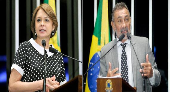 Assim como a senadora Ângela Portela, Telmário Mota é contra a permanência de Renan Calheiros (Fotos: Divulgação)