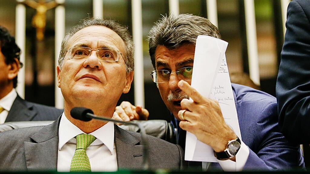 Presidente do Senado, Renan Calheiros (à esquerda), e Romero Jucá são citados em delação de ex-executivo da Odebrecht (Foto: FolhaPress)