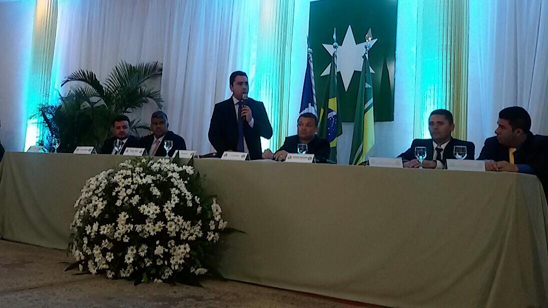 Mauricélio em seu discurso de posse
