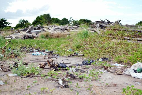 Populares lançam lixo em terreno baldio, o que facilita a ação de bandidos (Foto: Fabiana Steffane)