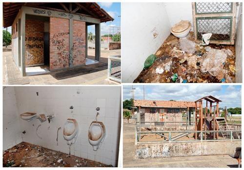 Além da depredação completa da praça, local abriga jovens e menores de idade que se prostituem durante a noite (Foto: Wenderson de Jesus)