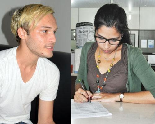 Johs Rojas está em Boa Vista há cinco meses trabalhando em dois lugares e Jéssica Morillo: “As pessoas ainda têm muito preconceito em relação aos venezuelanos” (Foto: Antônio Carlos)