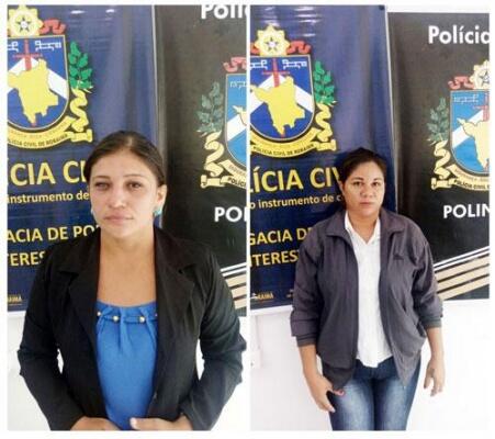 Ana Gláucia Pereira dos Santos e Nelusia Maciel da Silva foram recolhidas à Cadeia Pública Feminina de Boa Vista (Foto: Divulgação/Polícia Civil)