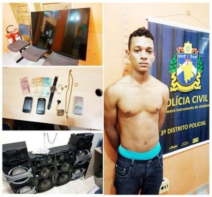 Adolescente estava na companhia de Luiz Eduardo Sousa da Silva e, com eles, haviam produtos possivelmente roubados (Foto: Divulgação)