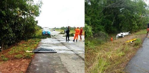 Corpo depois de ser resgatado à espera de remoção para o IML em Boa Vista (Foto: Divulgação)