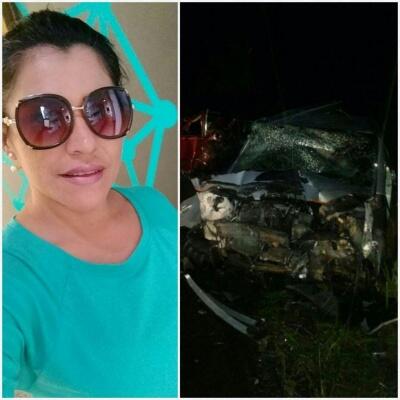 O veículo que levava Raiça Lizarb ficou destruido