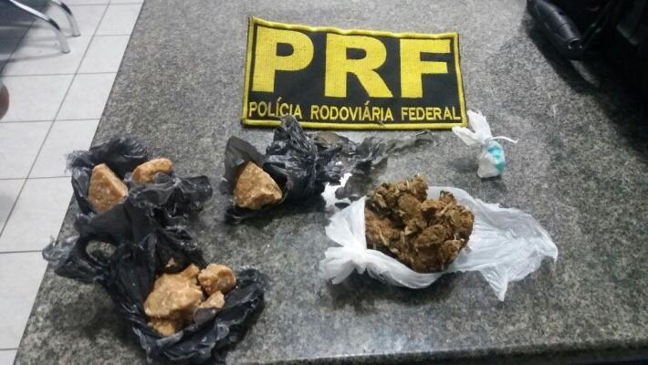 A droga apreendida pela PRF
