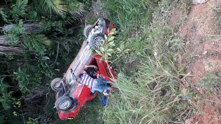 Condutor do veículo teria perdido o controle da direção e capotado após passar por uma depressão na pista (Foto: Divulgação)